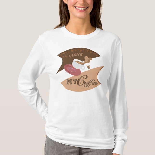 I Love My Coffee Retro Diner Java Splash T-Shirt (Front)