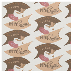 I Love My Coffee Retro Java Fabric