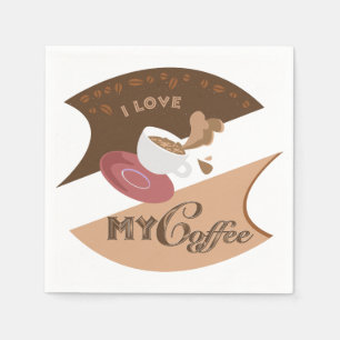 I Love My Coffee Retro Java Napkin