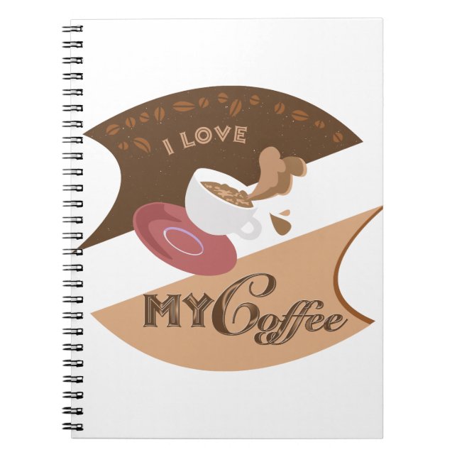 I Love My Coffee Retro Java Notebook (Front)