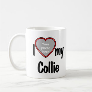I Love My Collie Cute Red Heart Dog Photo Coffee Mug