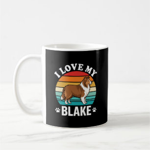 I Love My Collie Dog Retro Sunset Coffee Mug