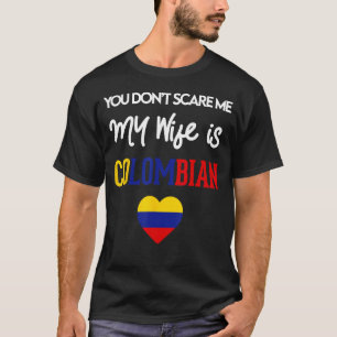 I Love My Colombian Wife Pride Colombia Flag Count T-Shirt