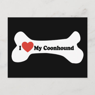 I Love My Coonhound - Dog Bone Postcard