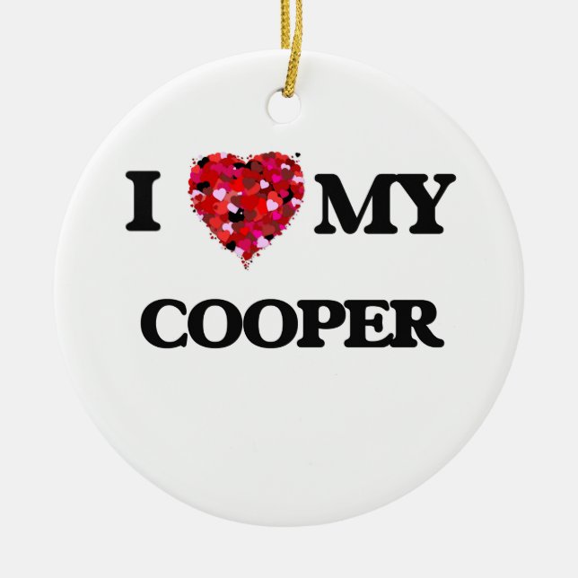 I love my Cooper Ceramic Ornament (Front)