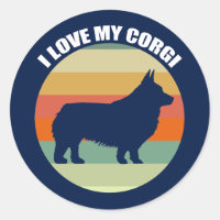 I Love My Corgi Beautiful Retro Sunset