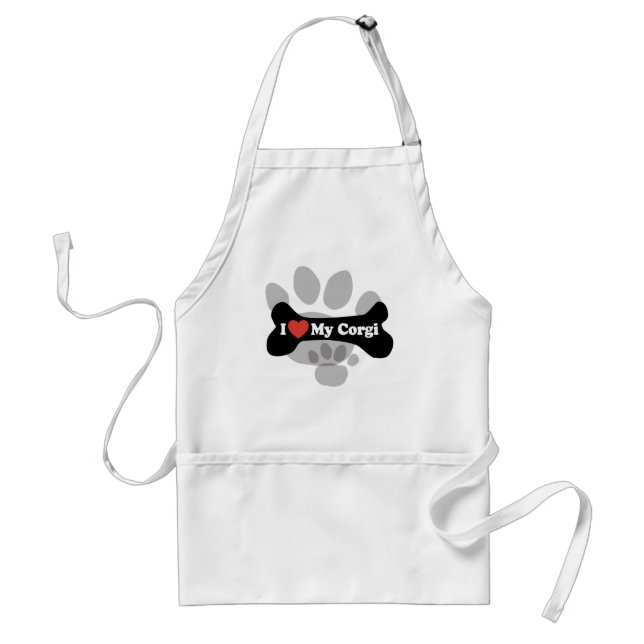 I Love My Corgi - Dog Bone Standard Apron (Front)