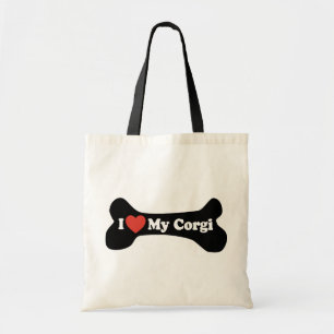 I Love My Corgi - Dog Bone Tote Bag