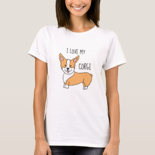 I Love My Corgi Dog Cartoon T-Shirt