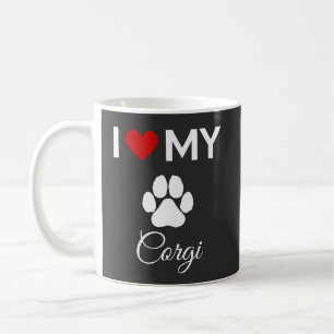 I love my Corgi dog custom text Coffee Mug