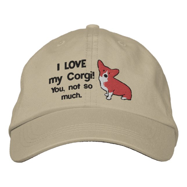 I Love My Corgi Embroidered Hat (Front)