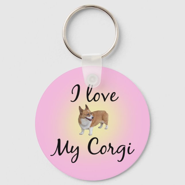 I Love My Corgi Key Ring (Front)