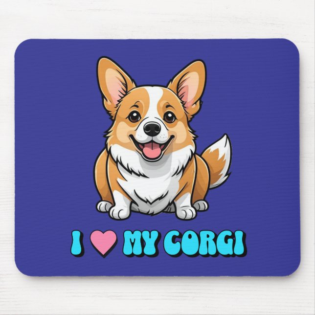 I Love My Corgi Mouse Pad (Front)
