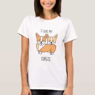 I Love My Corgis Dog Cartoon T-Shirt
