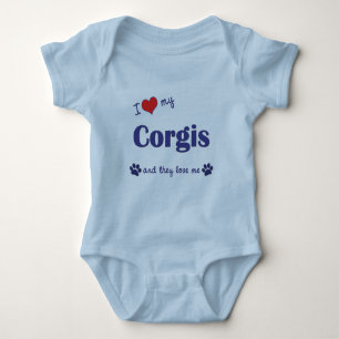 I Love My Corgis (Multiple Dogs) Baby Bodysuit