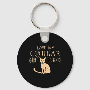 I Love My Cougar Girlfriend Who Loves Cats Women V Key Ring