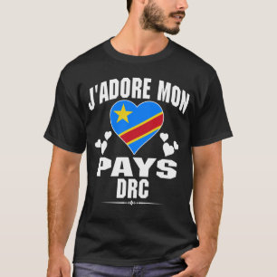 I Love My Country Congo With DRC RDC Flag In a Hea T-Shirt