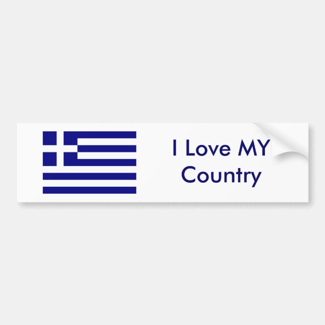 I Love MY Country Greece Flag The MUSEUM Zazzle Bumper Sticker (Front)