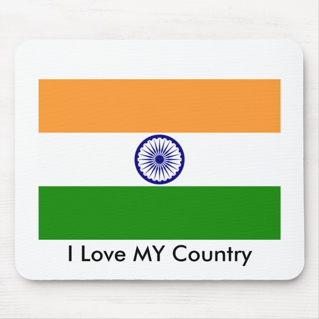 I Love MY Country India Mouse Pad (Front)