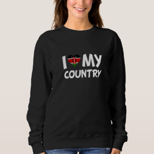 I Love My Country Kenya Flag Heart Sweatshirt
