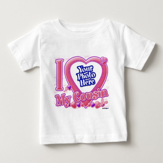 I Love My Cousin pink/purple - photo Baby T-Shirt (Front)