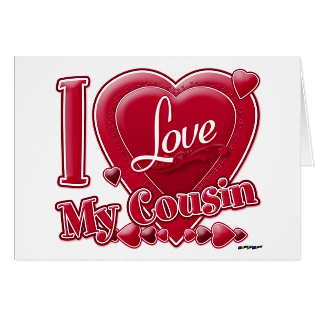 I Love My Cousin red - heart (Front Horizontal)