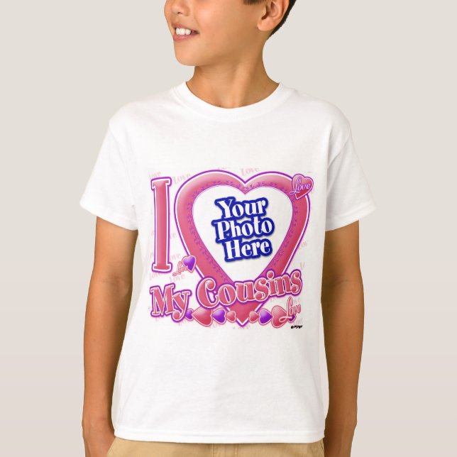 I Love My Cousins pink/purple - photo T-Shirt (Front)