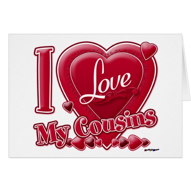 I Love My Cousins red - heart (Front Horizontal)