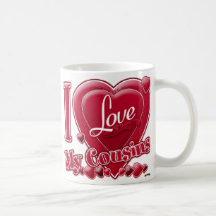 I Love My Cousins red - heart Coffee Mug