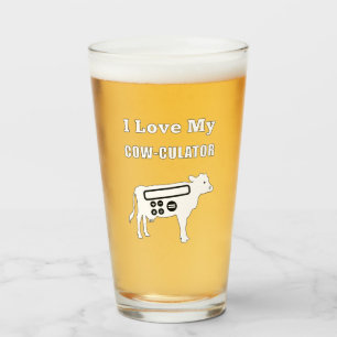 I Love My Cow-culator Funny Math Calculator Pun Glass