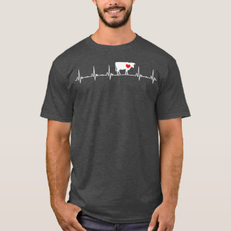 I Love My Cow Valve EKG Heartbeat Heart Patient  T-Shirt