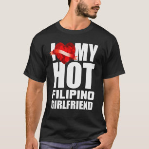 I Love My Crazy Filipino Girlfriend Crystal Heart  T-Shirt