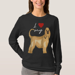 I Love My Cream Afghan Hound Dog Raglan T-Shirt