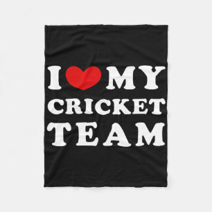 I Love My Cricket Team Fleece Blanket