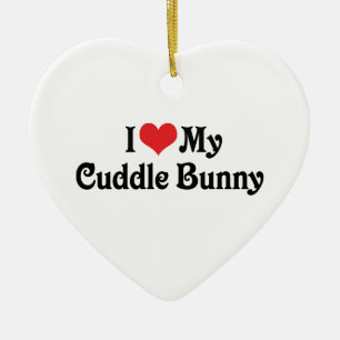 I Love My Cuddle Bunny Ceramic Ornament