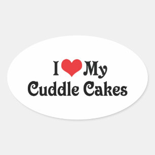 I Love My Cuddle Cakes Oval Sticker