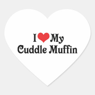 I Love My Cuddle Muffin Heart Sticker