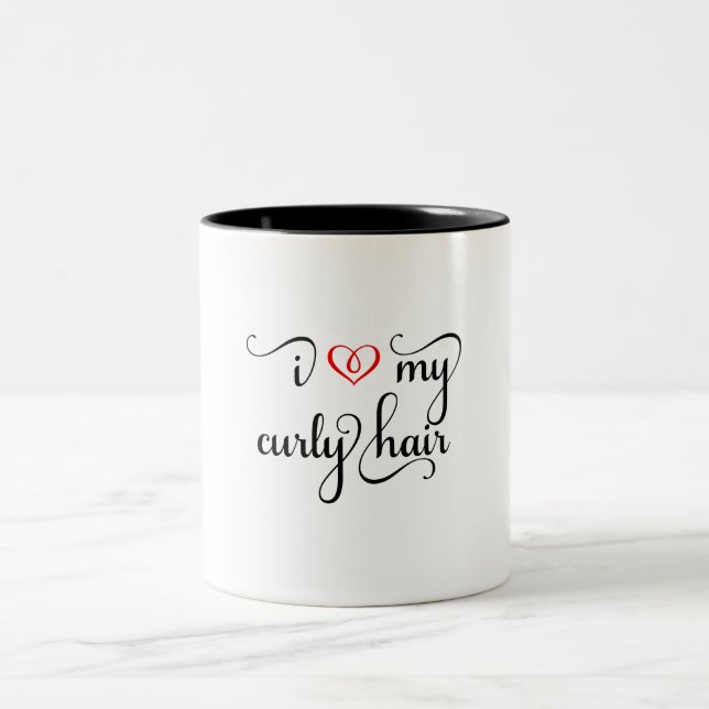 I Love My Curly Hair Mug (Center)