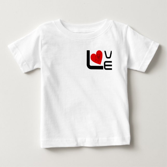 I love my cute French Bulldog Hart Baby T-Shirt (Front)