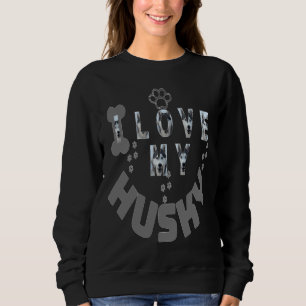 I Love My Cute Husky Dog Active Sweatshirt