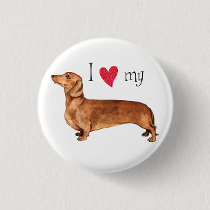 I Love my Dachshund 3 Cm Round Badge
