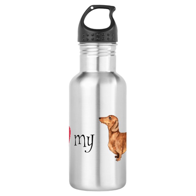I Love my Dachshund 532 Ml Water Bottle (Front)