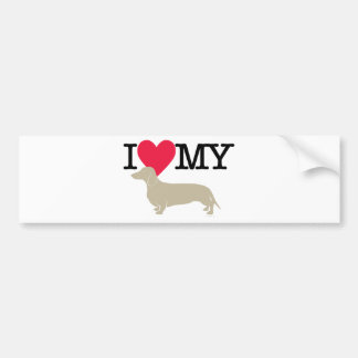 I Love My Dachshund ! Bumper Sticker