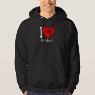 I Love My Dachshund Dog Breed Heart Hoodie
