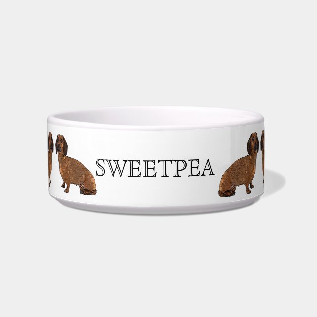 I LOVE MY DACHSHUND DOG DISH (Front)