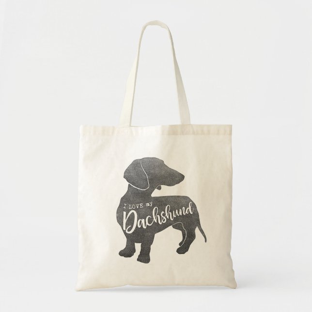 I love my Dachshund Doxie Teckel Wiener Tote Bag (Front)