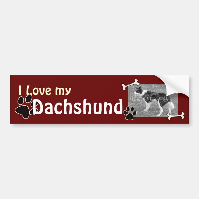 I love my Dachshund Photo template Bumper Sticker (Front)