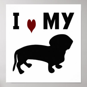 I Love My Dachshund Poster