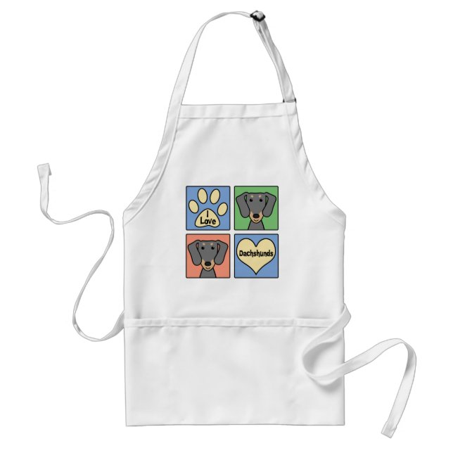 I Love My Dachshund Standard Apron (Front)