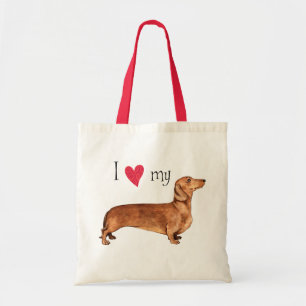 I Love my Dachshund Tote Bag